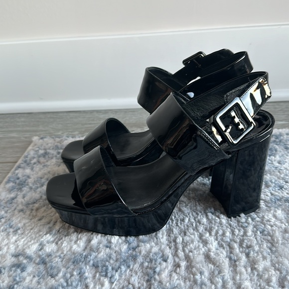 NWOT Jeffrey Campbell Amma platform slingback sandal glossy black size 9 - Picture 7 of 9